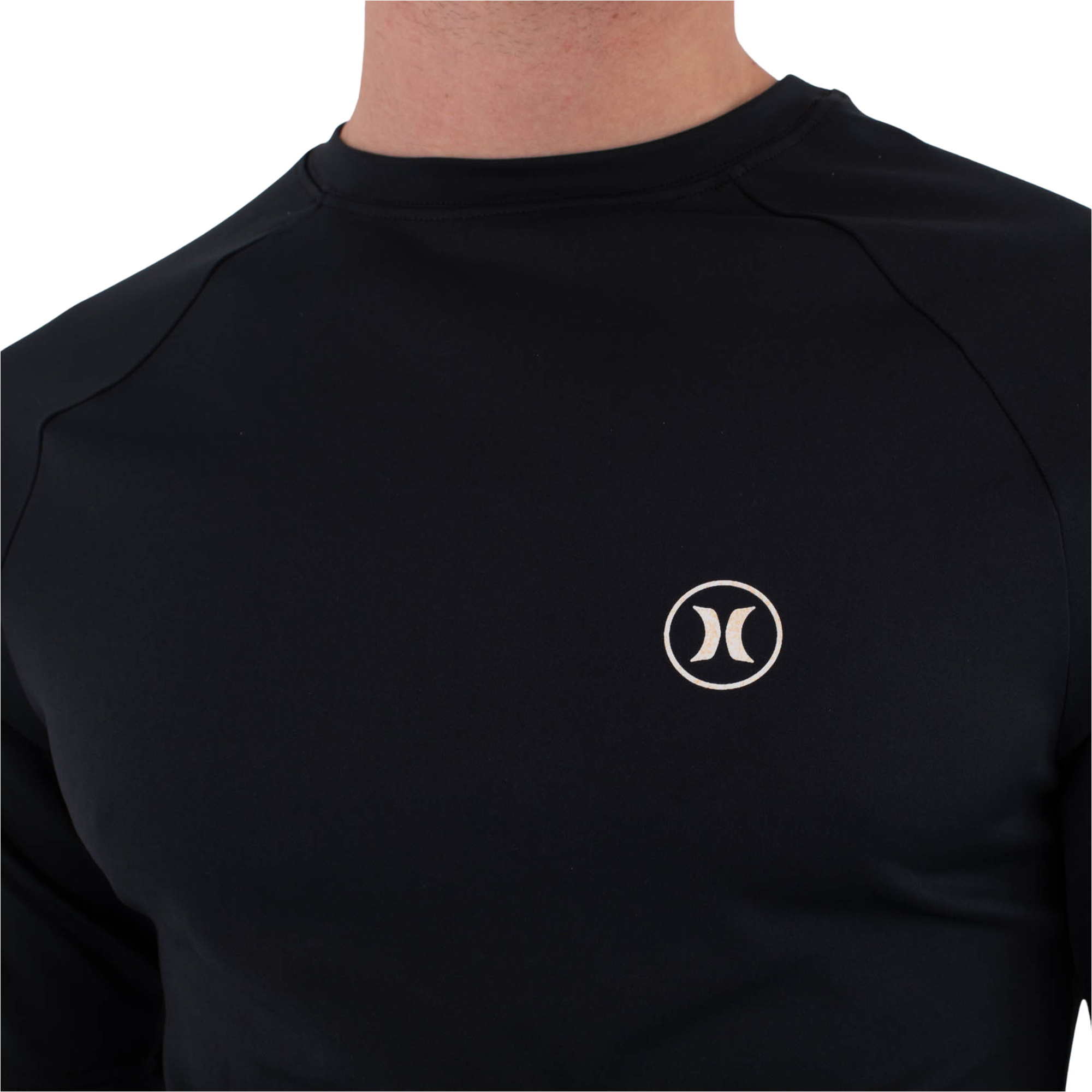 2026 Hurley Hommes Débardeur Lycra à Manches Courtes Slim Fit Icon Circle MLEU00003 - Black